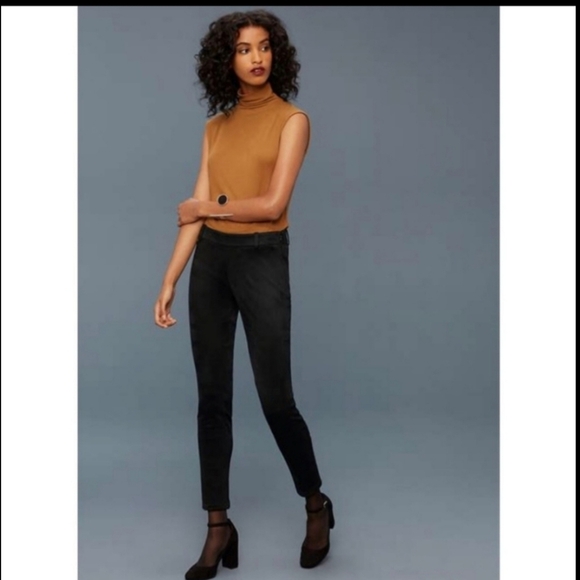 Babaton Black Elliott Vegan Suede Ankle Pants Size 2 - Picture 1 of 9
